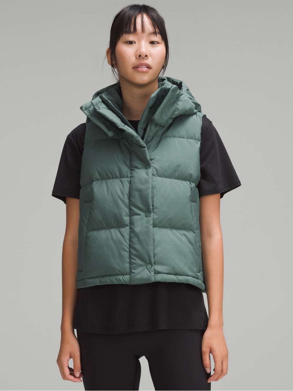 Lululemon Medium Forest Wunder Puff Cropped Vest- Women's Size 8